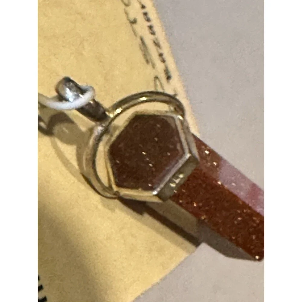 Goldstone Energy Pendant 925 Silver mount Confidence Strength Mystical Sedona